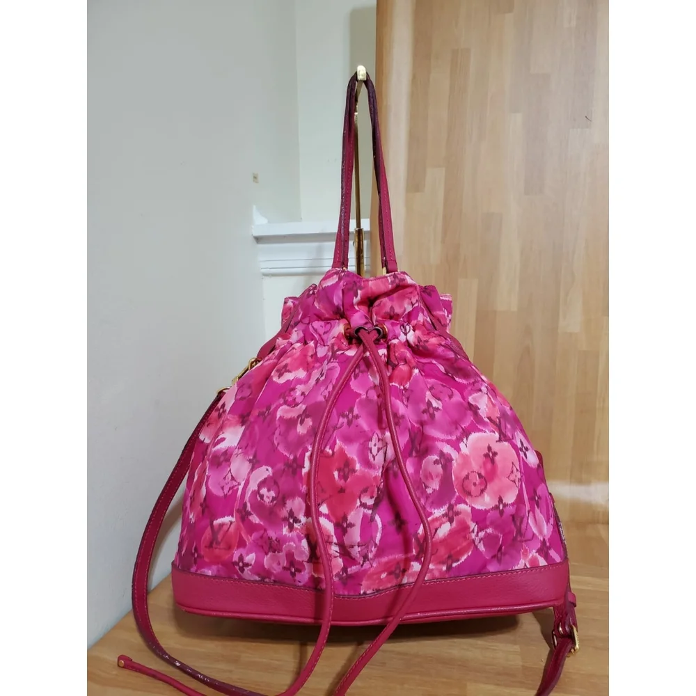 LOUIS VUITTON Limited Edition Indian Rose Monogram Ikat Floral Nylon Noe…